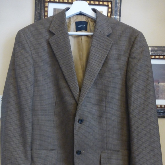 Nautica Other - Nautica 100% Wool Brown Blazer Jacket Sz 40R